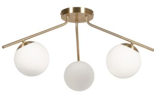 Zlaté kovové závěsné světlo Kave Home Mahala 57 cm