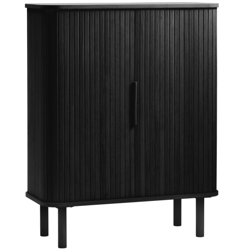 Unique Furniture Černá dubová komoda Cavo 113 x 90 cm