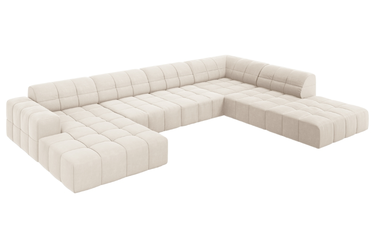 Cosmopolitan Design Sametová rohová pohovka Chicago 364 cm