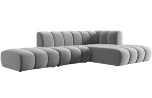 Micadoni Sametová rohová pohovka Lupine 294 cm