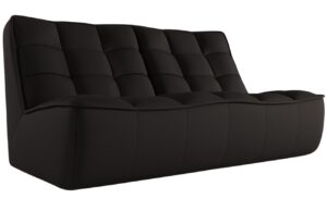 Maison Heritage Černá kožená pohovka Moni 163 cm