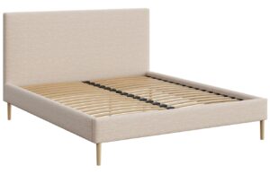 Mesonica Světle béžová čalouněná dvoulůžková postel Alano 180 x 200 cm