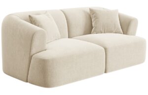 Cosmopolitan Design Světle béžová sametová dvoumístná pohovka Campi 180 cm