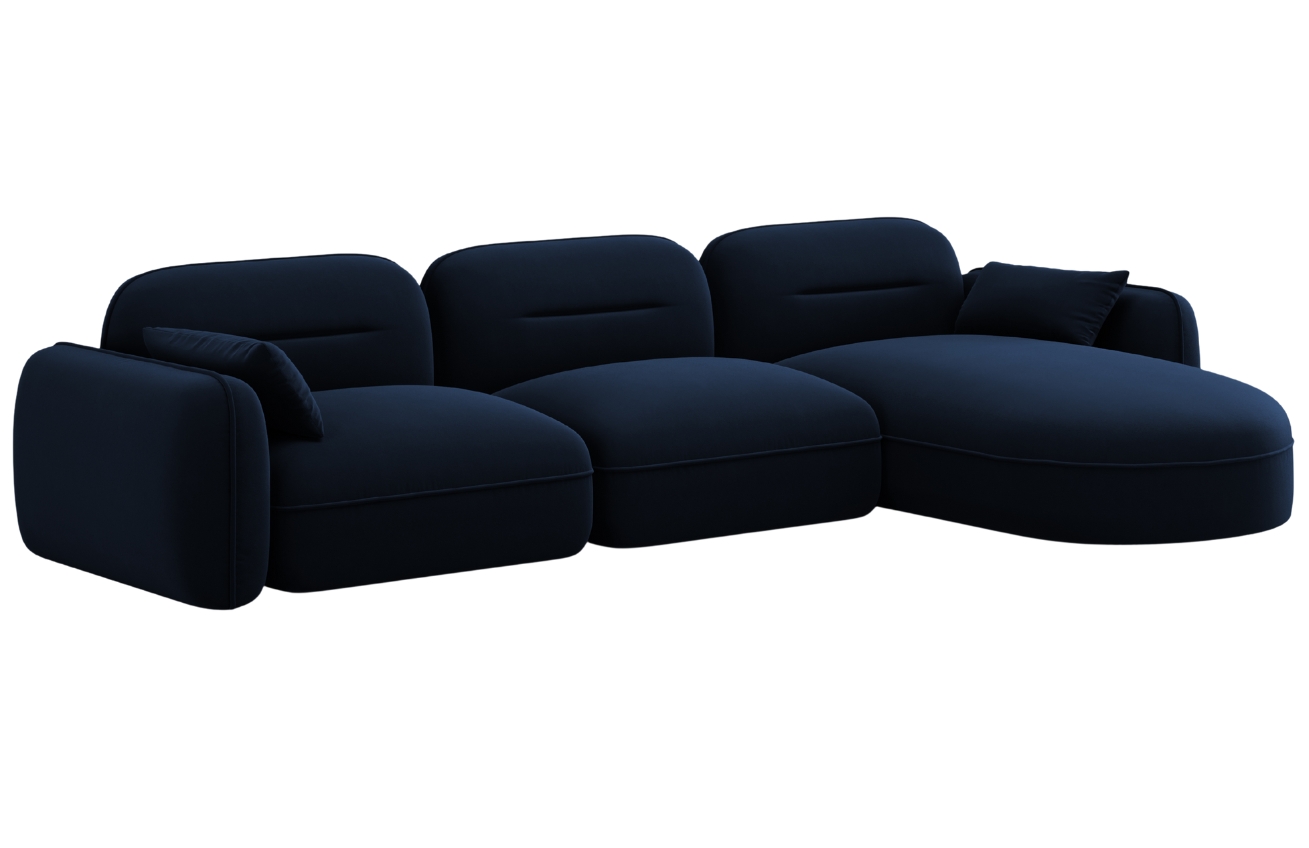 Cosmopolitan Design Královsky modrá sametová rohová pohovka Sydney 320 cm