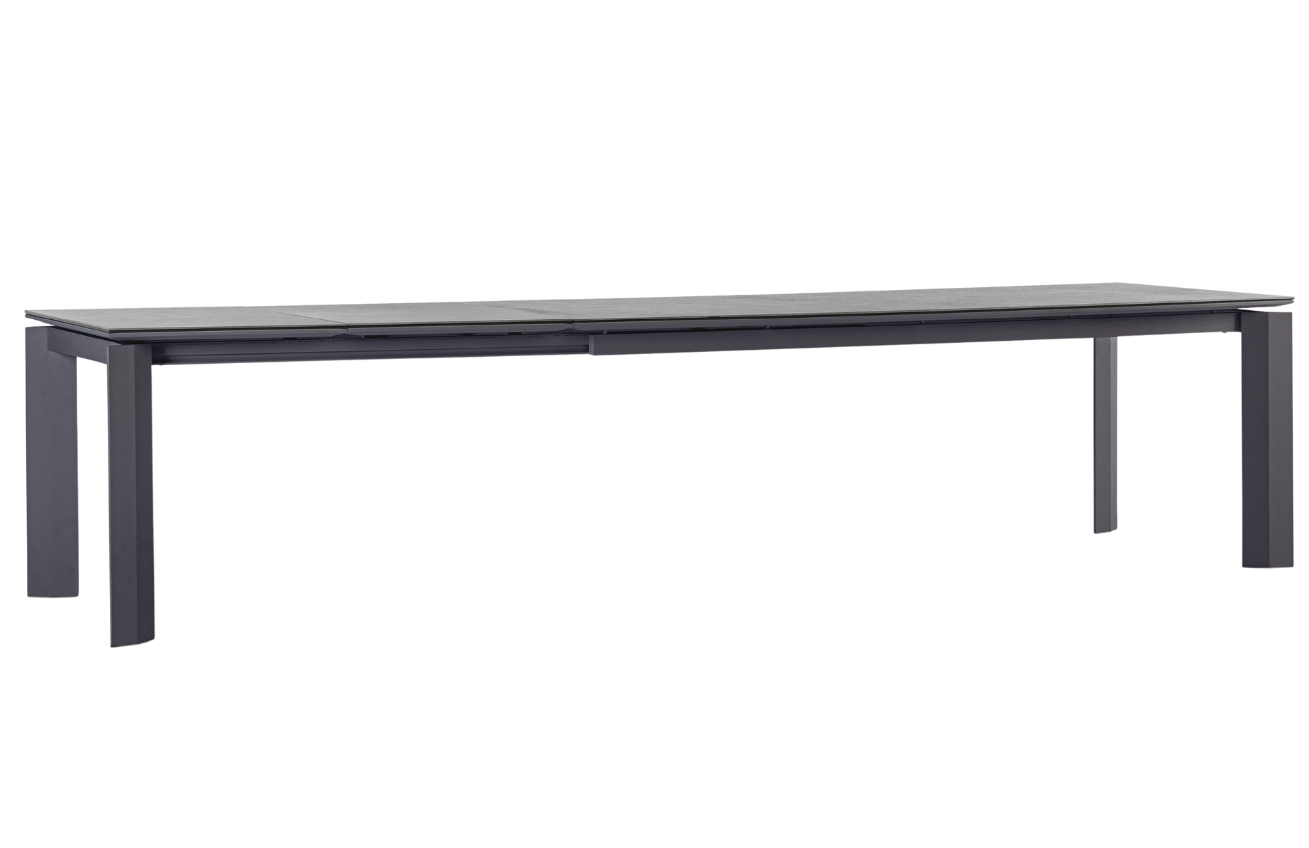 Bizzotto Antracitově šedý keramický zahradní rozkládací stůl Otavio 220/340 x 95 cm