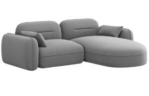 Cosmopolitan Design Šedá sametová rohová pohovka Sydney 230 cm