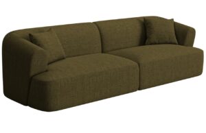 Cosmopolitan Design Zelená čalouněná čtyřmístná pohovka Campi 255 cm