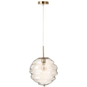 J-line Hnědé skleněné závěsné světlo Honeycomb 34 cm