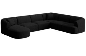 Cosmopolitan Design Černá čalouněná rohová pohovka Campi 330 cm