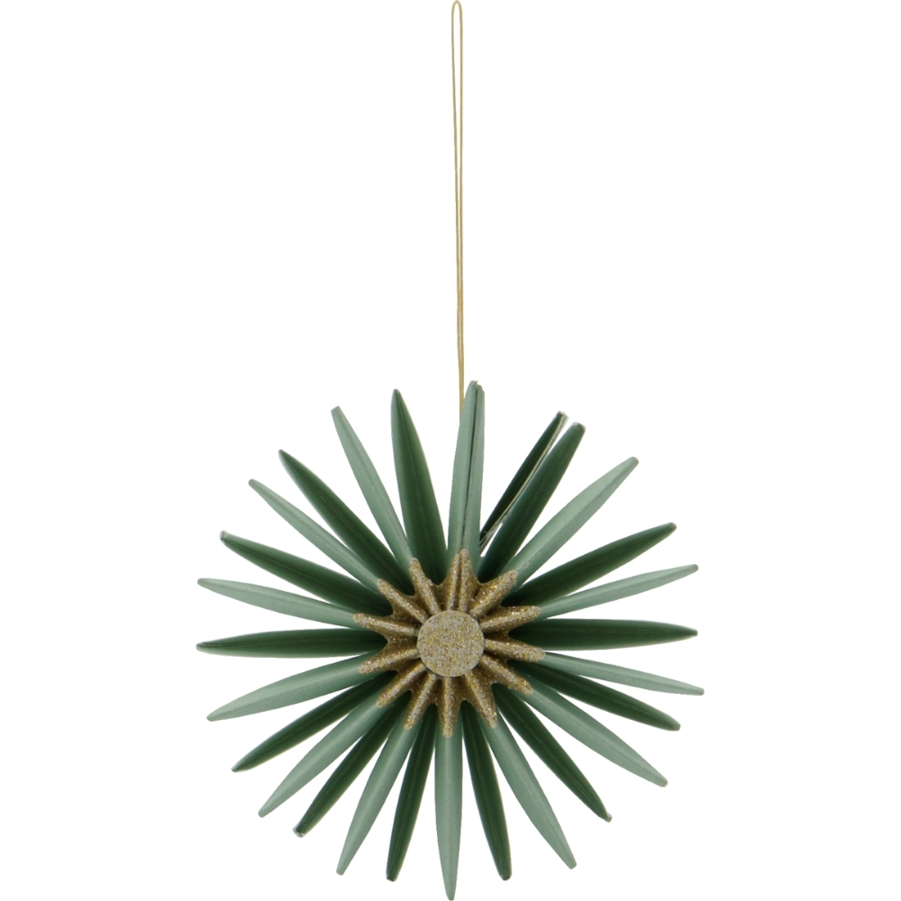 House Doctor Zeleno-zlaté papírové vánoční ozdoby Stari 8 cm