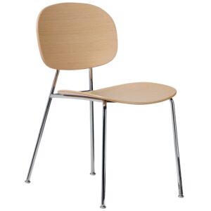 Infiniti Dubová jídelní židle Tondina s chromovanou podnoží