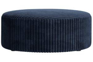 Micadoni Tmavě modrý manšestrový taburet Dia 90 cm