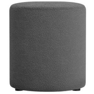 Micadoni Tmavě šedý bouclé taburet Dia 40 cm