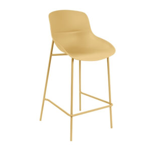 Somcasa Žlutá plastová barová židle Fabian 66 cm