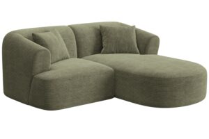 Cosmopolitan Design Zelená manšestrová rohová pohovka Campi 180 cm