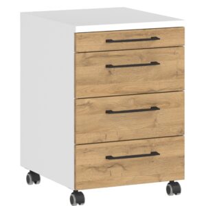 Germania Bílý pojízdný kontejner Profi 2.0 42 x 49 cm s dubovým dekorem