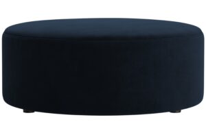 Micadoni Tmavě modrý sametový taburet Dia 90 cm