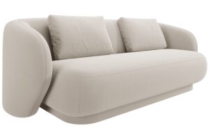 Cosmopolitan Design Krémově bílá sametová dvoumístná pohovka Camden 169 cm