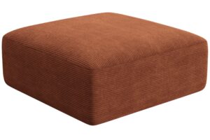 Cosmopolitan Design Terakotově oranžová manšestrová podnožka Campi 90 x 90 cm