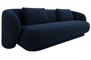 Cosmopolitan Design Tmavě modrá sametová trojmístná pohovka Camden 204 cm
