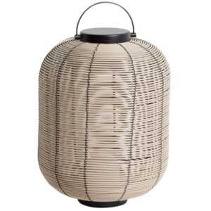 Kave Home Béžová zahradní LED lampa z umělého ratanu Saranella 37 cm