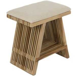 Housecraft Living Dřevěná stolička Djia 40 cm s béžovým sedákem